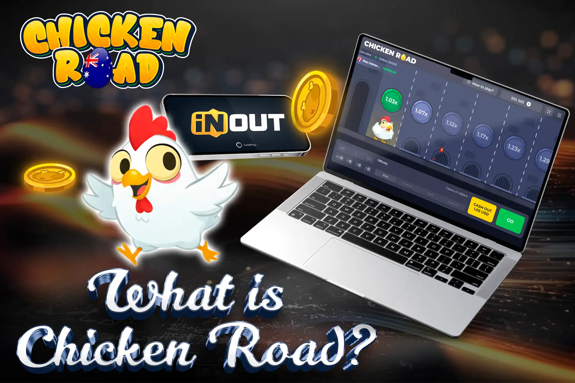 An online crash game where you literally control a chicken on a road full of traps.